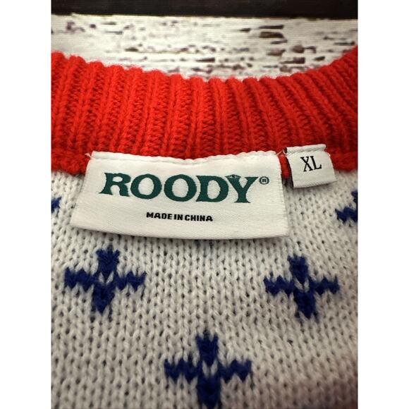 Roody Epson Exceed Your Vision Blue Ugly Christmas Sweater size XL - Picture 5 of 8